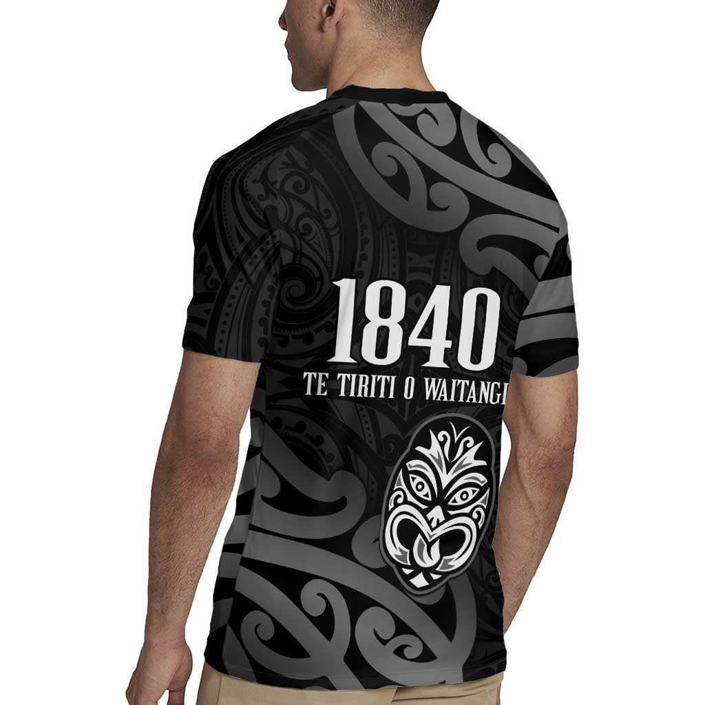 New Zealand 1840 Waitangi Day Rugby Jersey Aotearoa Haka Mask - Black Version