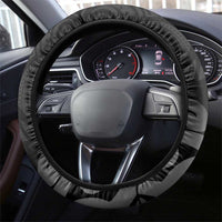 New Zealand 1840 Waitangi Day Steering Wheel Cover Aotearoa Haka Mask - Black Version LT14 - Polynesian Pride