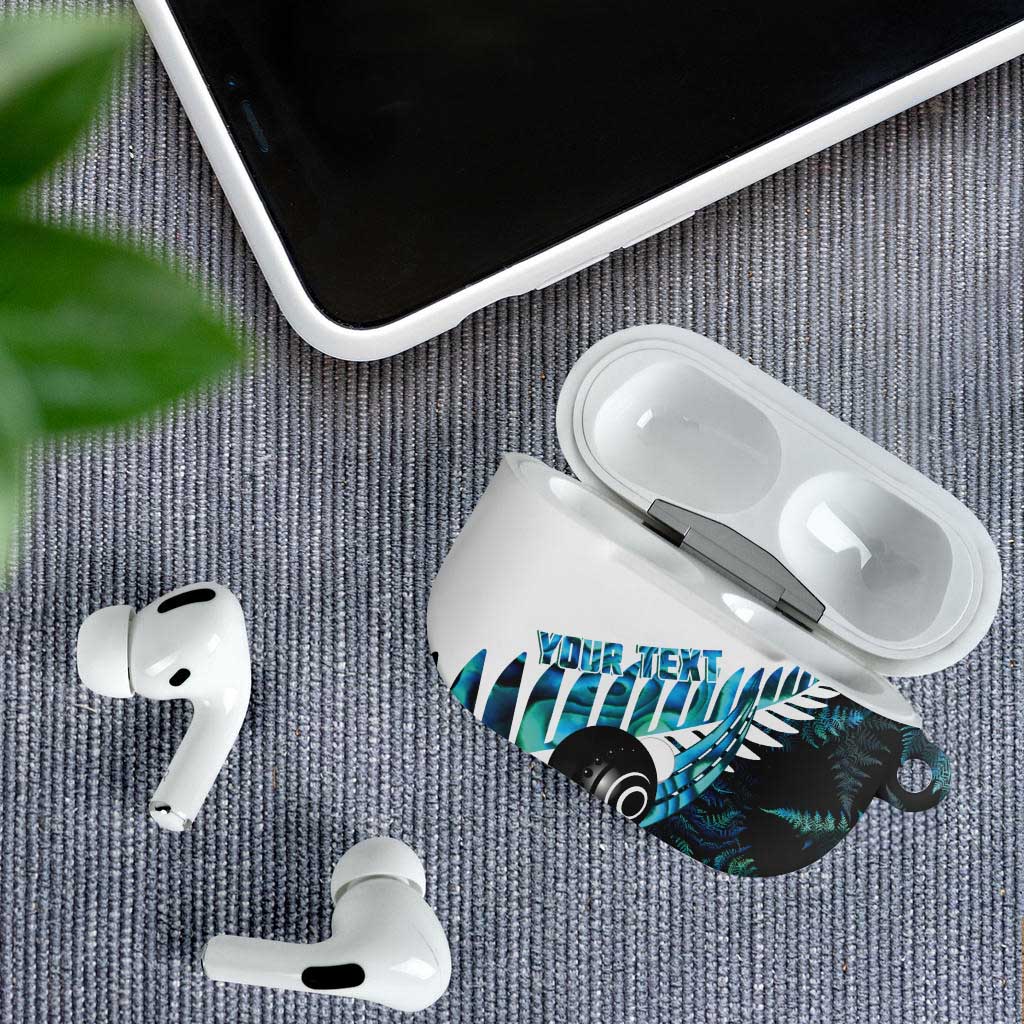 New Zealand Lawn Bowls Custom AirPods Case Aotearoa Silver Fern Paua Shell - Polynesian Pride