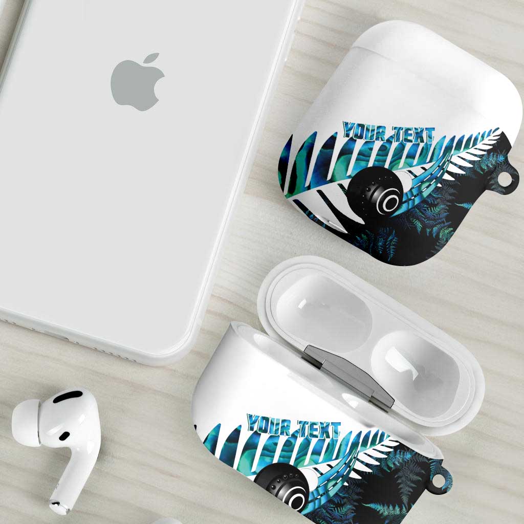 New Zealand Lawn Bowls Custom AirPods Case Aotearoa Silver Fern Paua Shell - Polynesian Pride