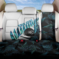 New Zealand Lawn Bowls Custom Back Car Seat Cover Aotearoa Silver Fern Paua Shell - Polynesian Pride
