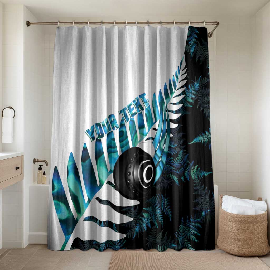 New Zealand Lawn Bowls Custom Bathroom Set Aotearoa Silver Fern Paua Shell - Polynesian Pride