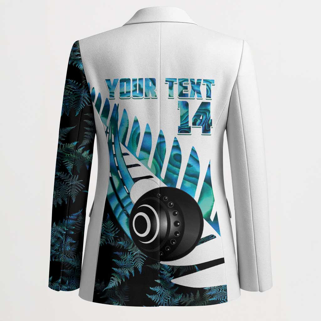New Zealand Lawn Bowls Custom Blazer Aotearoa Silver Fern Paua Shell - Polynesian Pride