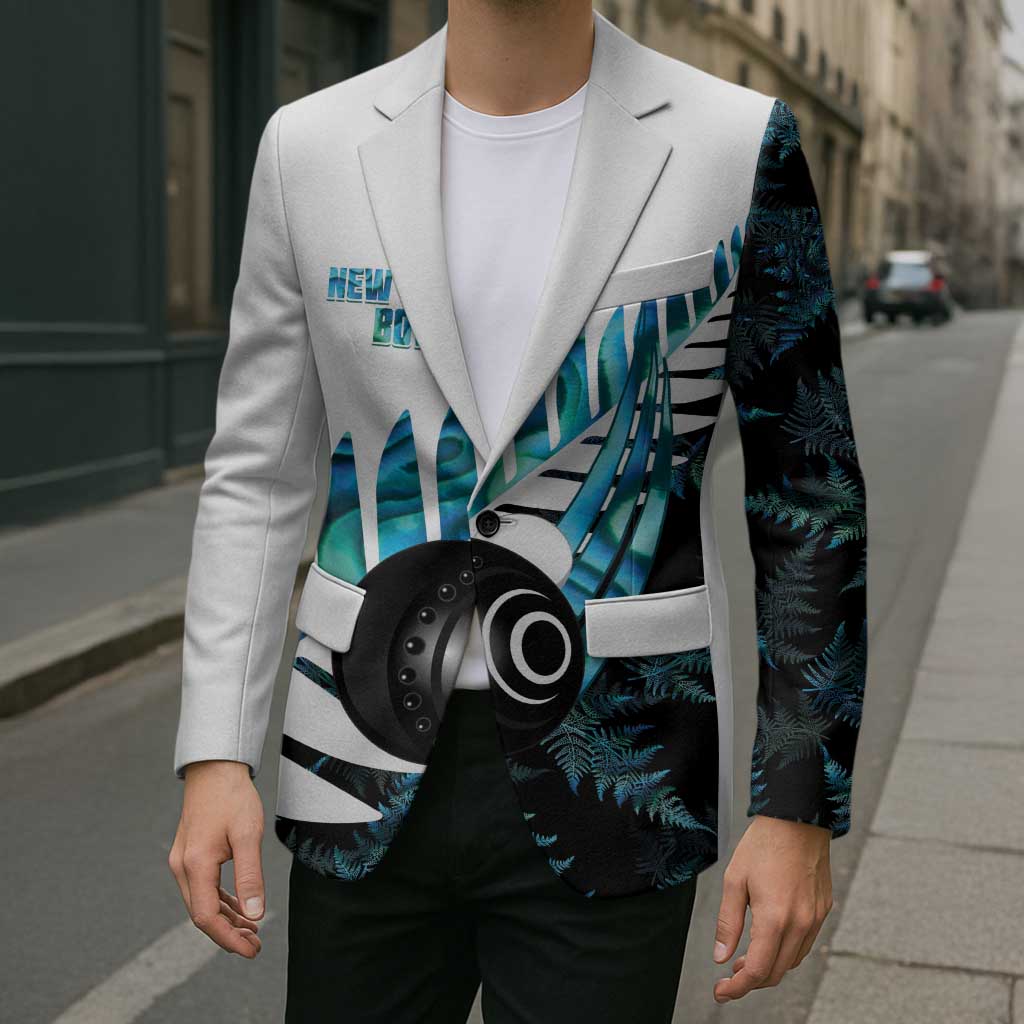 New Zealand Lawn Bowls Custom Blazer Aotearoa Silver Fern Paua Shell - Polynesian Pride
