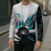 New Zealand Lawn Bowls Custom Blazer Aotearoa Silver Fern Paua Shell - Polynesian Pride