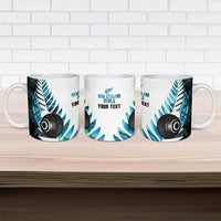 New Zealand Lawn Bowls Custom Ceramic Mug Aotearoa Silver Fern Paua Shell - Polynesian Pride
