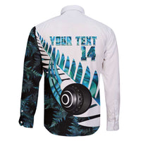 New Zealand Lawn Bowls Custom Family Matching Off Shoulder Maxi Dress and Hawaiian Shirt Aotearoa Silver Fern Paua Shell - Polynesian Pride