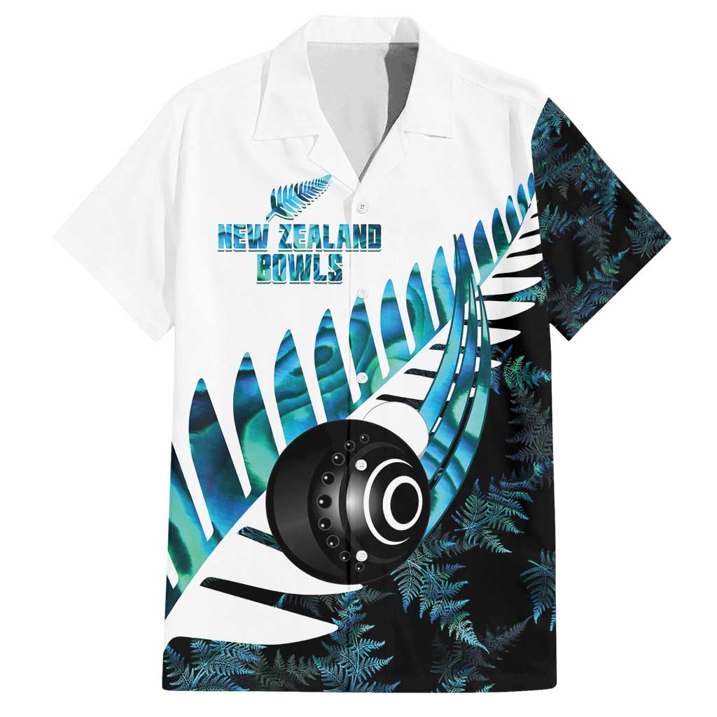 New Zealand Lawn Bowls Custom Family Matching Puletasi and Hawaiian Shirt Aotearoa Silver Fern Paua Shell - Polynesian Pride