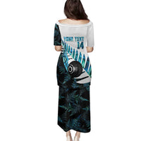 New Zealand Lawn Bowls Custom Family Matching Puletasi and Hawaiian Shirt Aotearoa Silver Fern Paua Shell - Polynesian Pride