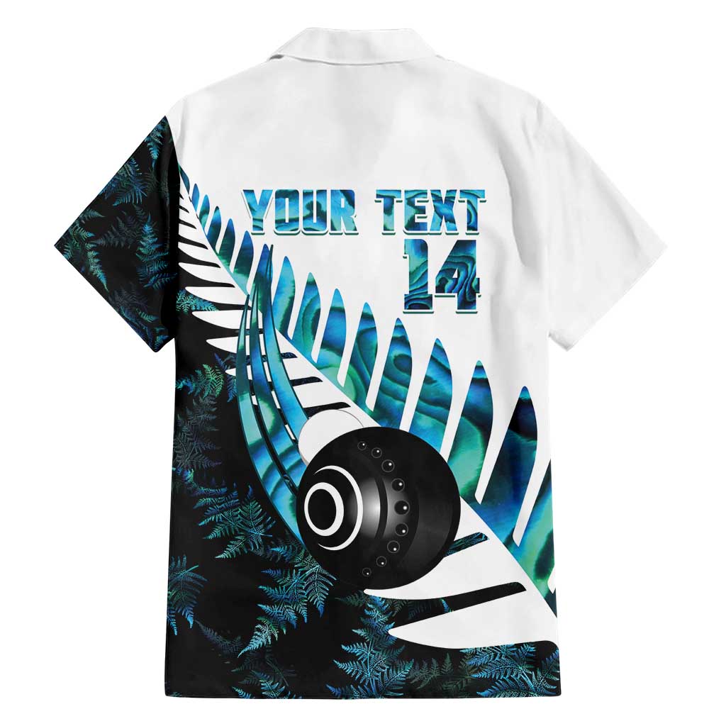 New Zealand Lawn Bowls Custom Family Matching Short Sleeve Bodycon Dress and Hawaiian Shirt Aotearoa Silver Fern Paua Shell - Polynesian Pride