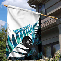 New Zealand Lawn Bowls Custom Garden Flag Aotearoa Silver Fern Paua Shell - Polynesian Pride