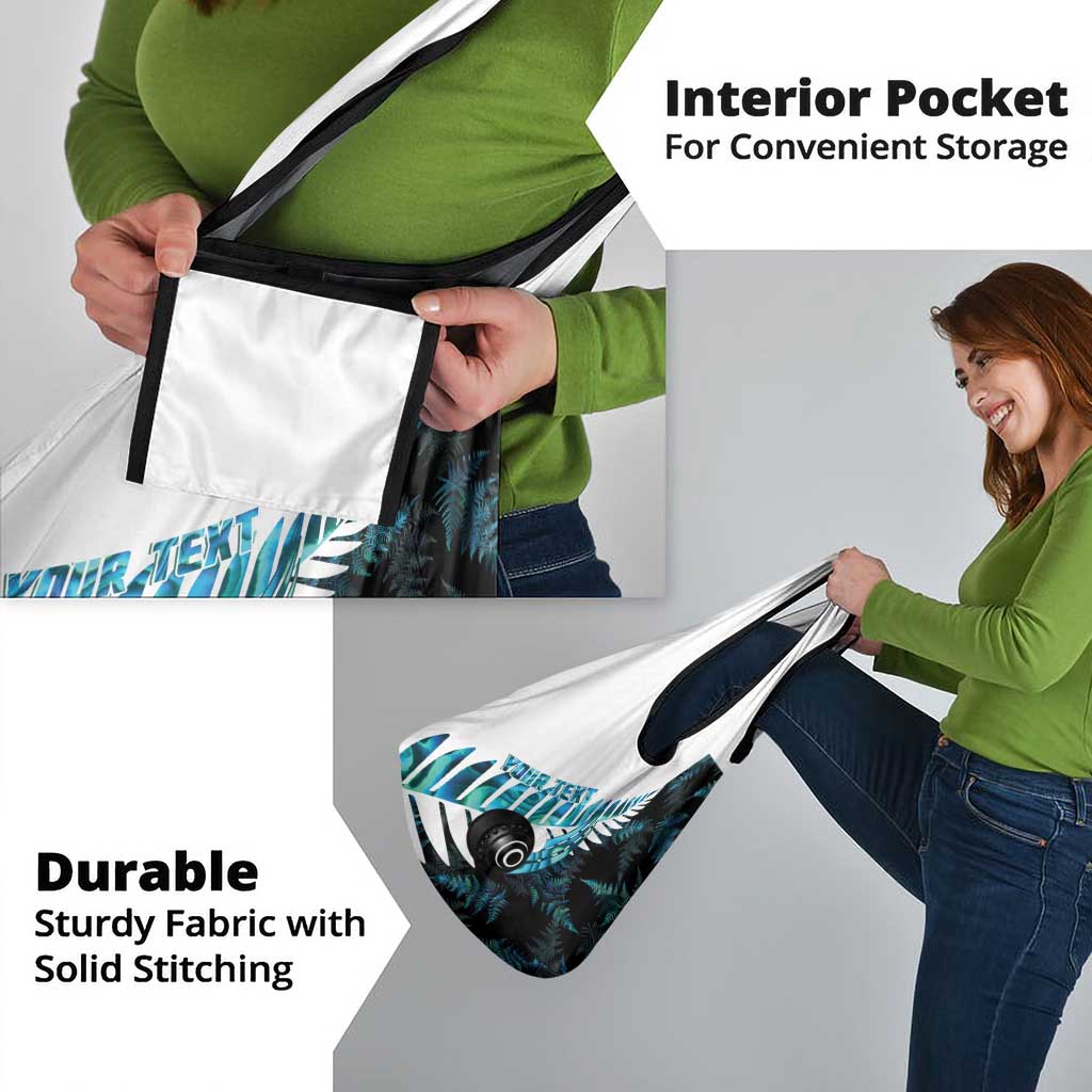 New Zealand Lawn Bowls Custom Grocery Bag Aotearoa Silver Fern Paua Shell - Polynesian Pride