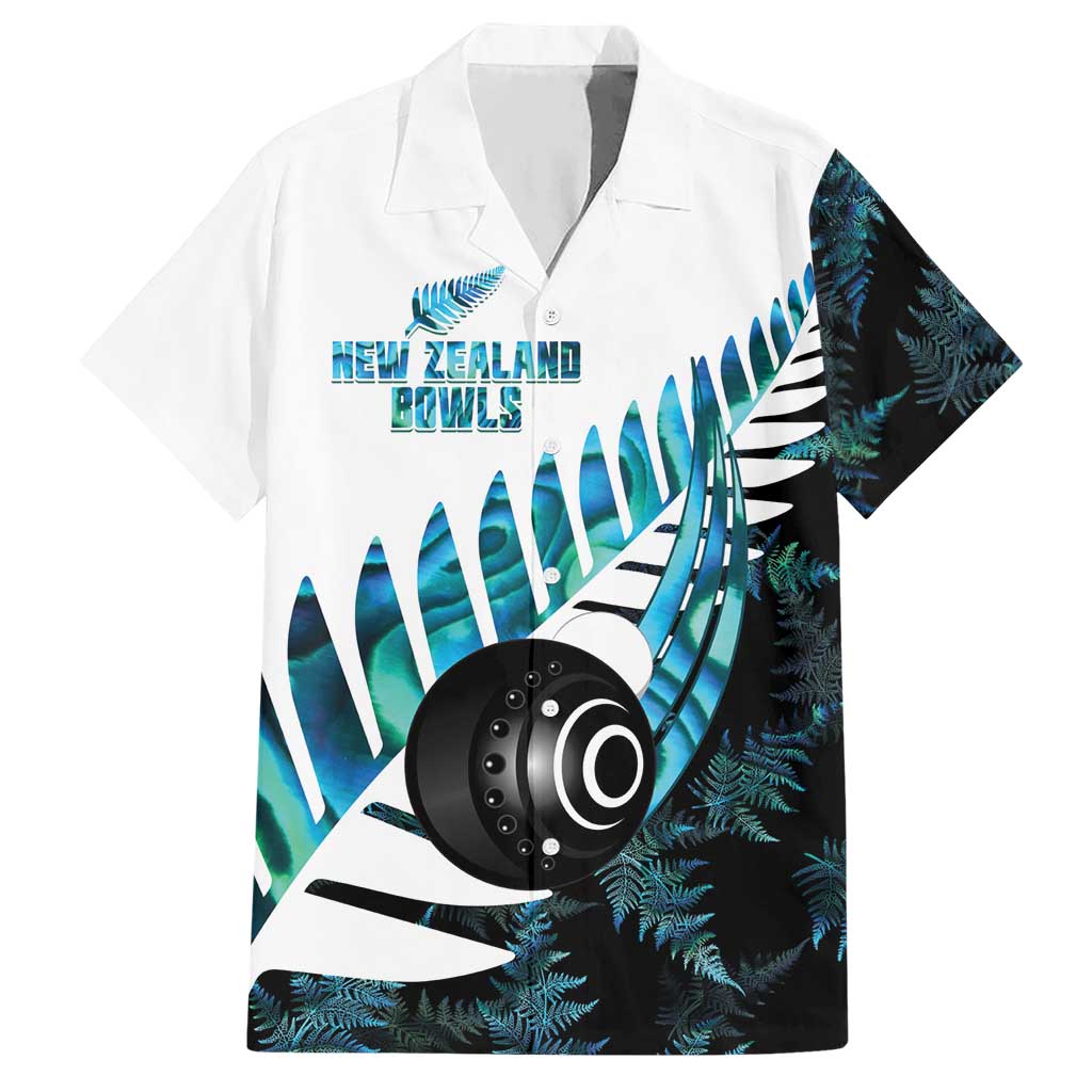 New Zealand Lawn Bowls Custom Hawaiian Shirt Aotearoa Silver Fern Paua Shell - Polynesian Pride