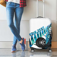 New Zealand Lawn Bowls Custom Luggage Cover Aotearoa Silver Fern Paua Shell - Polynesian Pride