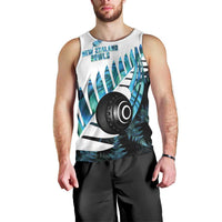 New Zealand Lawn Bowls Custom Men Tank Top Aotearoa Silver Fern Paua Shell - Polynesian Pride