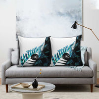 New Zealand Lawn Bowls Custom Pillow Cover Aotearoa Silver Fern Paua Shell - Polynesian Pride