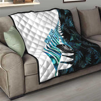 New Zealand Lawn Bowls Custom Quilt Aotearoa Silver Fern Paua Shell - Polynesian Pride