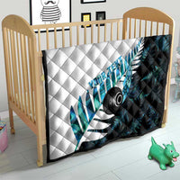 New Zealand Lawn Bowls Custom Quilt Aotearoa Silver Fern Paua Shell - Polynesian Pride