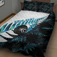 New Zealand Lawn Bowls Custom Quilt Bed Set Aotearoa Silver Fern Paua Shell - Polynesian Pride