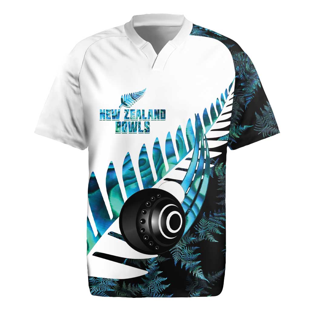 New Zealand Lawn Bowls Custom Rugby Jersey Aotearoa Silver Fern Paua Shell - Polynesian Pride