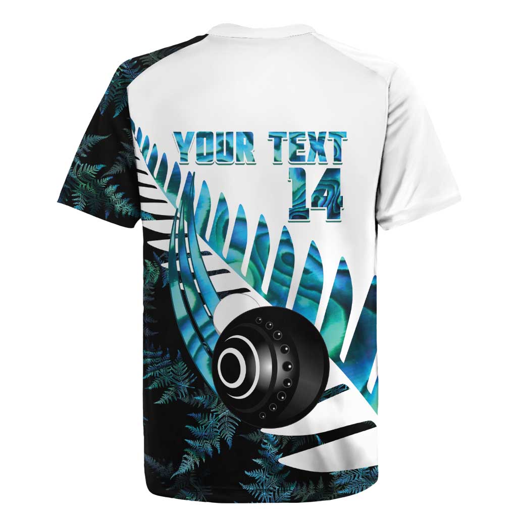 New Zealand Lawn Bowls Custom Rugby Jersey Aotearoa Silver Fern Paua Shell - Polynesian Pride