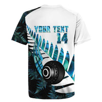 New Zealand Lawn Bowls Custom Rugby Jersey Aotearoa Silver Fern Paua Shell - Polynesian Pride