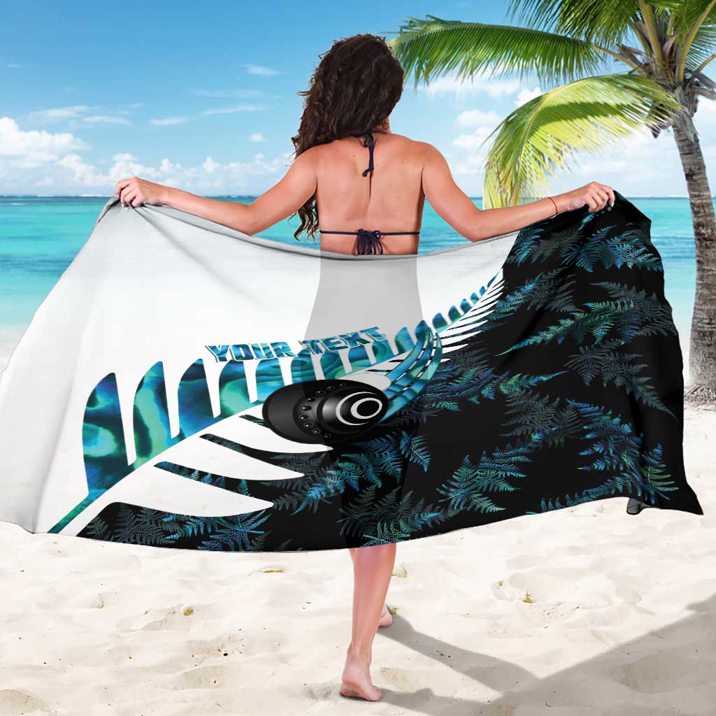New Zealand Lawn Bowls Custom Sarong Aotearoa Silver Fern Paua Shell - Polynesian Pride