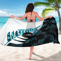 New Zealand Lawn Bowls Custom Sarong Aotearoa Silver Fern Paua Shell - Polynesian Pride