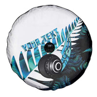 New Zealand Lawn Bowls Custom Spare Tire Cover Aotearoa Silver Fern Paua Shell - Polynesian Pride