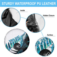 New Zealand Lawn Bowls Custom Spare Tire Cover Aotearoa Silver Fern Paua Shell - Polynesian Pride