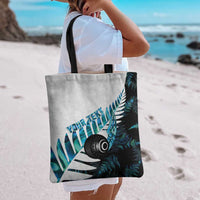 New Zealand Lawn Bowls Custom Tote Bag Aotearoa Silver Fern Paua Shell - Polynesian Pride