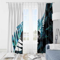New Zealand Lawn Bowls Custom Window Curtain Aotearoa Silver Fern Paua Shell - Polynesian Pride