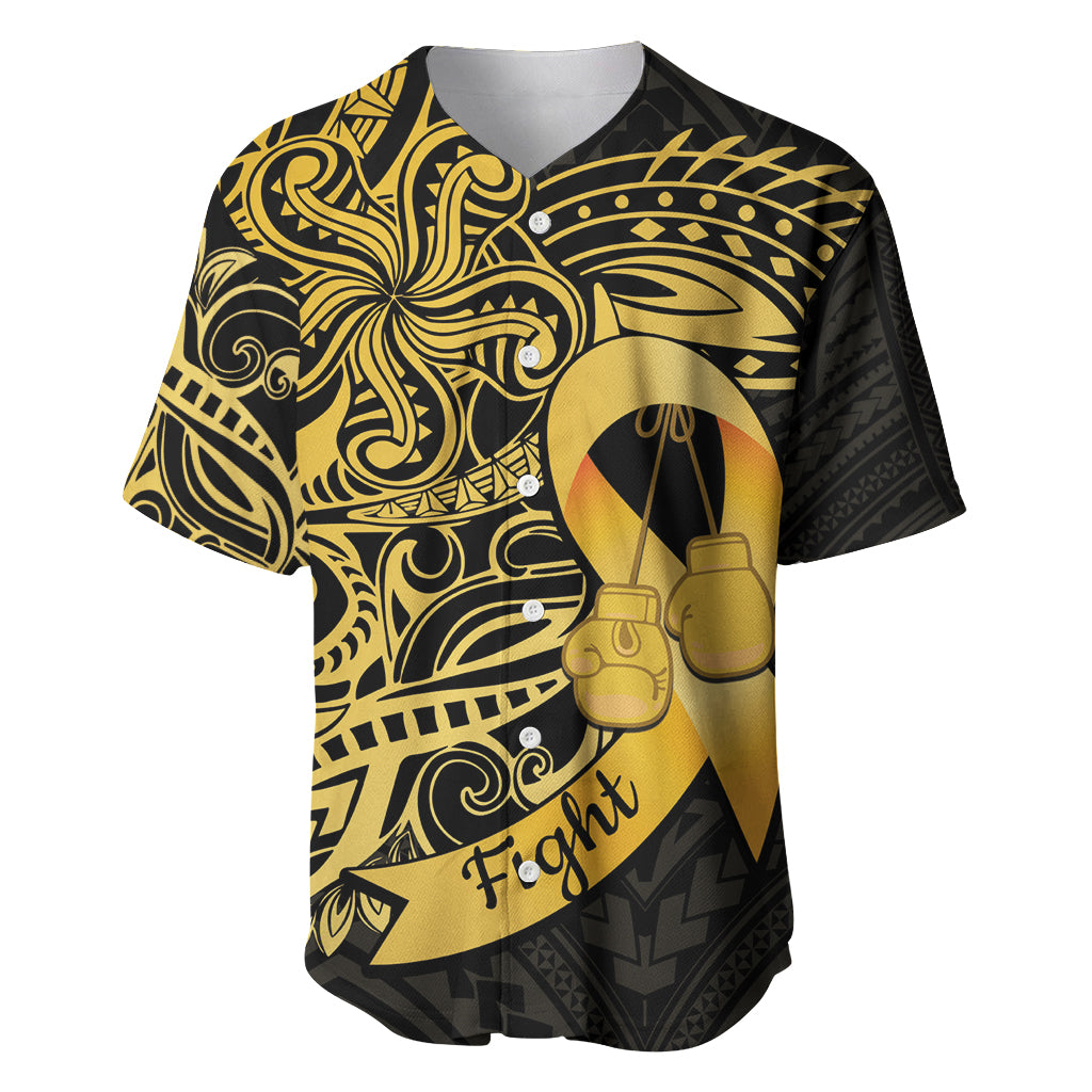 Polynesia Bone Cancer Awareness Baseball Jersey Fight Warriors