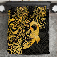 Polynesia Bone Cancer Awareness Bedding Set Fight Warriors LT14 Black - Polynesian Pride