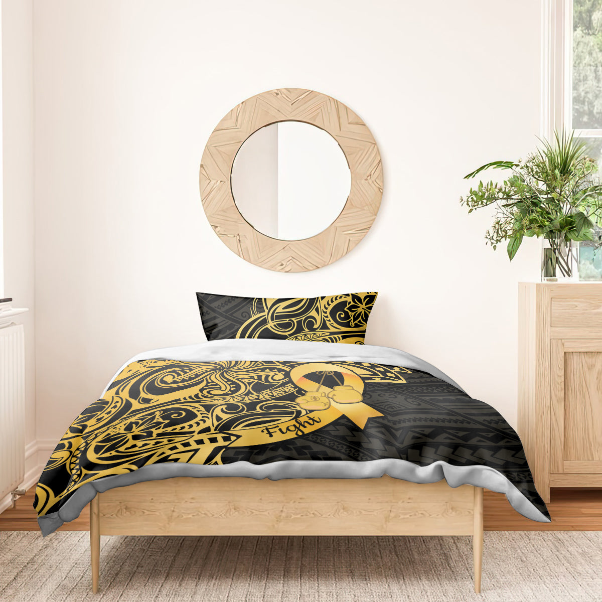 Polynesia Bone Cancer Awareness Bedding Set Fight Warriors LT14 - Polynesian Pride