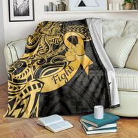 Polynesia Bone Cancer Awareness Blanket Fight Warriors LT14 Black - Polynesian Pride