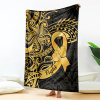 Polynesia Bone Cancer Awareness Blanket Fight Warriors LT14 - Polynesian Pride
