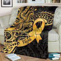 Polynesia Bone Cancer Awareness Blanket Fight Warriors LT14 - Polynesian Pride