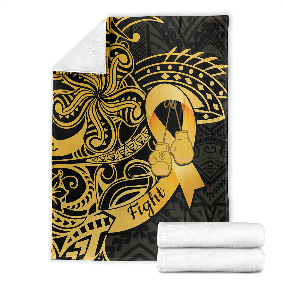 Polynesia Bone Cancer Awareness Blanket Fight Warriors LT14 - Polynesian Pride