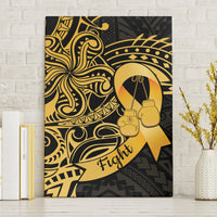 Polynesia Bone Cancer Awareness Canvas Wall Art Fight Warriors LT14 Without Frame Black - Polynesian Pride