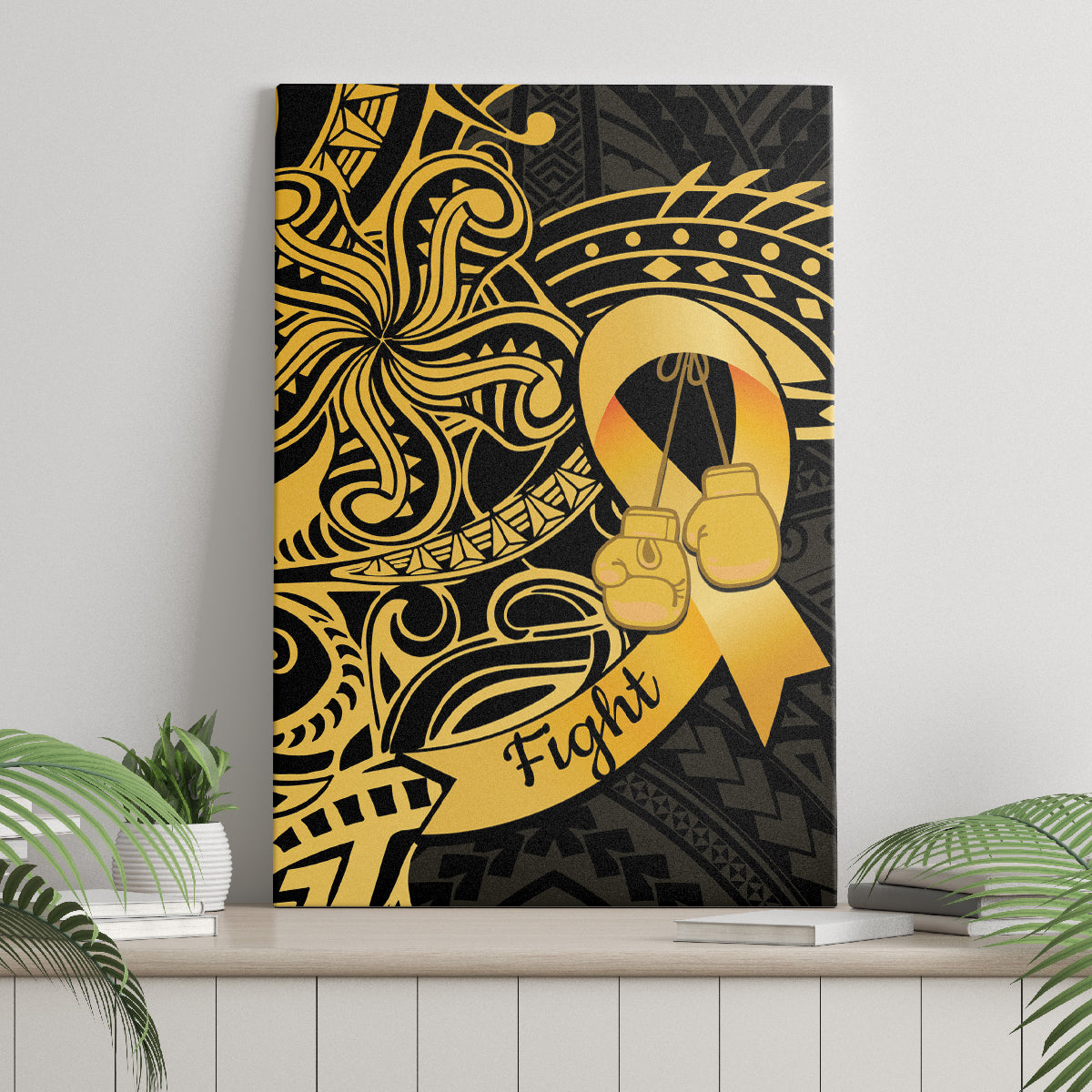Polynesia Bone Cancer Awareness Canvas Wall Art Fight Warriors LT14 - Polynesian Pride