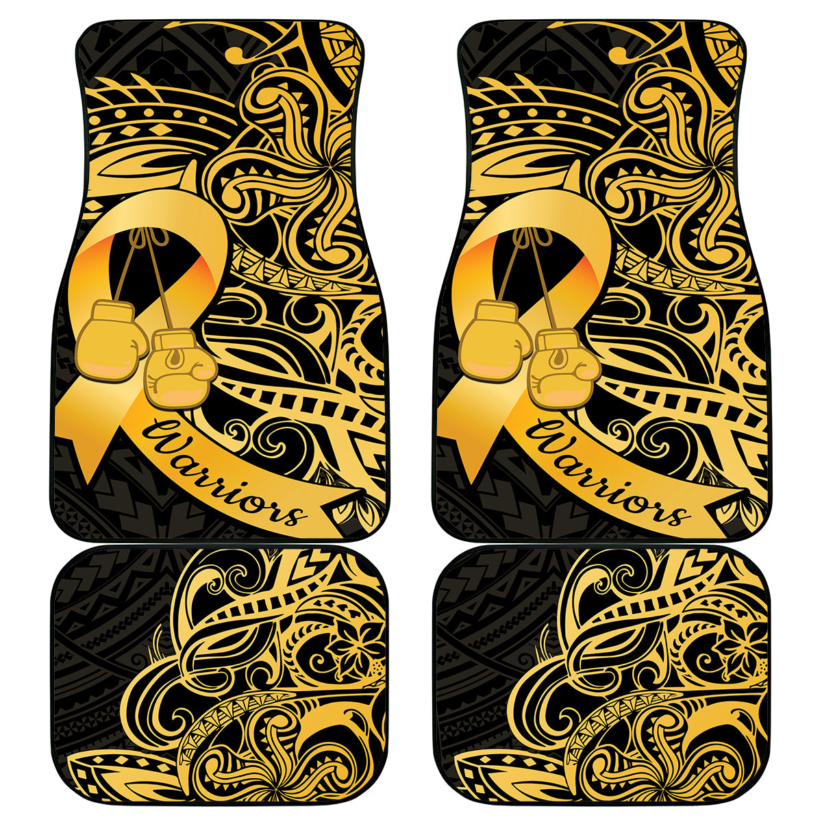 Polynesia Bone Cancer Awareness Car Mats Fight Warriors LT14 - Polynesian Pride