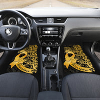 Polynesia Bone Cancer Awareness Car Mats Fight Warriors LT14 Set 2pcs - Front Black - Polynesian Pride