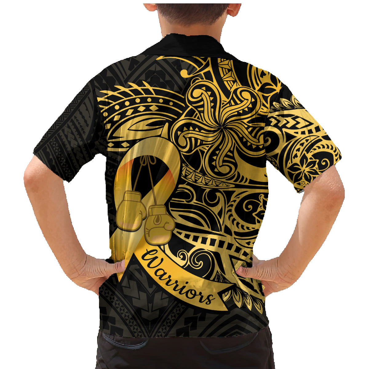 Polynesia Bone Cancer Awareness Family Matching Mermaid Dress and Hawaiian Shirt Fight Warriors