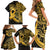 Polynesia Bone Cancer Awareness Family Matching Short Sleeve Bodycon Dress and Hawaiian Shirt Fight Warriors