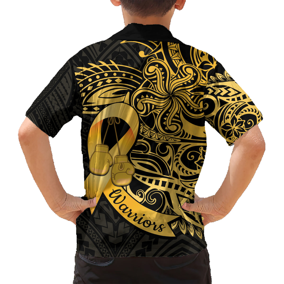 Polynesia Bone Cancer Awareness Kid Hawaiian Shirt Fight Warriors LT14 - Polynesian Pride