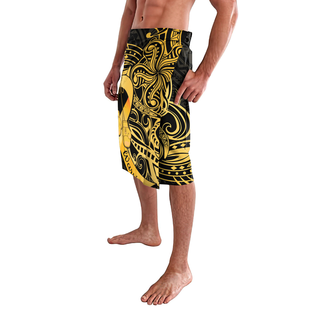 Polynesia Bone Cancer Awareness Lavalava Fight Warriors LT14 - Polynesian Pride