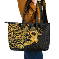 Polynesia Bone Cancer Awareness Leather Tote Bag Fight Warriors LT14 - Polynesian Pride