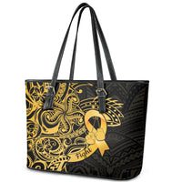 Polynesia Bone Cancer Awareness Leather Tote Bag Fight Warriors LT14 - Polynesian Pride