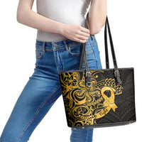 Polynesia Bone Cancer Awareness Leather Tote Bag Fight Warriors LT14 - Polynesian Pride